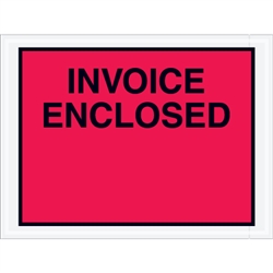 4 1/2" x 6" Red (Full Face) "Invoice Enclosed" Envelopes 1000/Case