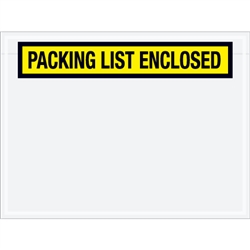 4 1/2" x 6" Yellow "Packing List Enclosed" Envelopes 1000/Case