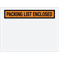 4 1/2" x 6" Orange "Packing List Enclosed" Envelopes 1000/Case