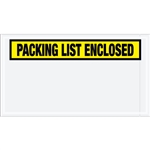 5 1/2" x 10" Yellow "Packing List Enclosed" Envelopes 1000/Case