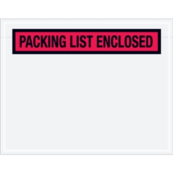 7" x 5 1/2" Red "Packing List Enclosed" Envelopes 1000/Case