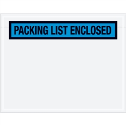 7" x 5 1/2" Blue "Packing List Enclosed" Envelopes 1000/Case