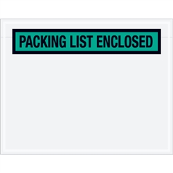 7" x 5 1/2" Green "Packing List Enclosed" Envelopes 1000/Case