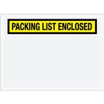 6 3/4" x 5" Yellow "Packing List Enclosed" Envelopes 1000/Case