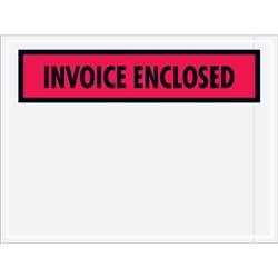 4 1/2" x 6" Red (Panel Face) "Invoice Enclosed" Envelopes 1000/Case