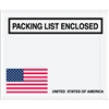 4 1/2" x 5 1/2" U.S.A. Flag "Packing List Enclosed" Envelopes 1000/Case