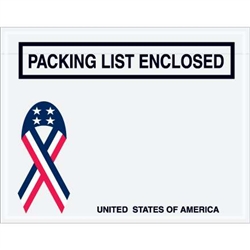 4 1/2" x 5 1/2" U.S.A. Ribbon "Packing List Enclosed" Envelopes 1000/Case