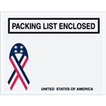 7" x 5 1/2" U.S.A. Ribbon "Packing List Enclosed" Envelopes 1000/Case