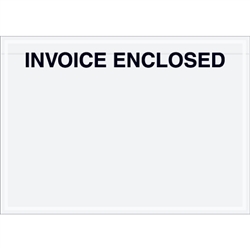 7" x 5" Clear Face "Invoice Enclosed" Envelopes 1000/Case