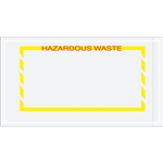 5 1/2" x 10" Yellow Border "Hazardous Waste" Document Envelopes 1000/Case