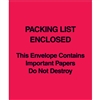 5" x 6" Red (Paper Face) "Packing List Enclosed This Envelope Contains?" 1000/Case