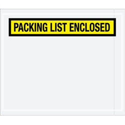 7" x 6" Yellow "Packing List Enclosed" Envelopes 1000/Case
