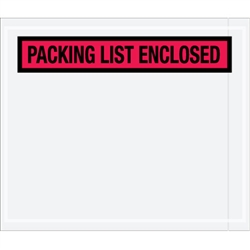 7" x 6" Red "Packing List Enclosed" Envelopes 1000/Case