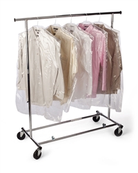 Garment Bag, Clear .6 Mil LDPE, 21" W. x 4" D. x 72" L., 270/Roll