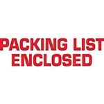 TAPE, PRINTED "PACKING LIST ENCLOSED", 2" X 110 YD, 36/CS, WHITE/RED