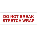 TAPE, PRINTED "DO NOT BREAK STRETCH WRAP", 2" X 110 YD, 36/CS, WHITE/RED