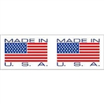 TAPE, PRINTED "MADE IN USA", 2" X 110 YD, 36/CS, WHITE/RED