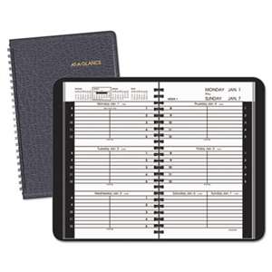 AT-A-GLANCE Weekly Appointment Book Ruled for Hourly Appointments, 4 7/8 x 8, Black, 2017