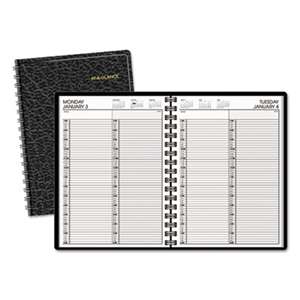 AT-A-GLANCE Two-Person Group Daily Appointment Book, 8 x 10 7/8, Black, 2017