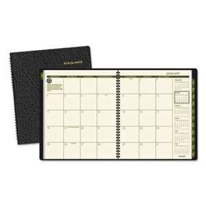 AT-A-GLANCE Recycled Monthly Planner, 9 x 11, Black, 2017-2018