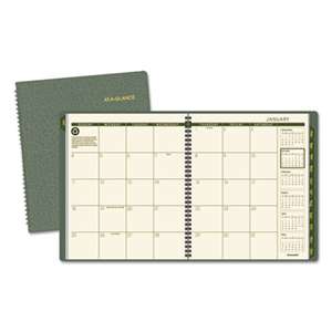 AT-A-GLANCE Recycled Monthly Planner, 9 x 11, Green, 2017-2018