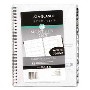 AT-A-GLANCE Executive Monthly Planner Refill, 6 5/8 x 8 3/4, White, 2017