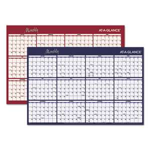 AT-A-GLANCE Reversible Horizontal Erasable Wall Planner, 48 x 32, 2017