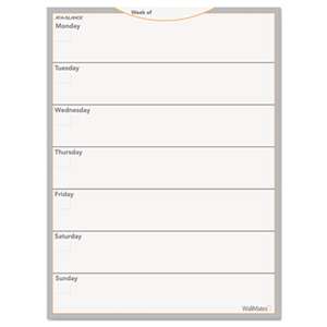 AT-A-GLANCE WallMates Self-Adhesive Dry Erase Weekly Planning Surface, 18 x 24