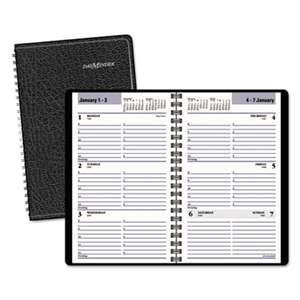 AT-A-GLANCE Block Format Weekly Appointment Book, 4 7/8 x 8, Black, 2017