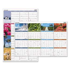 AT-A-GLANCE "Seasons in Bloom" Vertical/Horizontal Erasable Wall Planner, 24 x 36, 2017