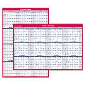 AT-A-GLANCE Erasable Vertical/Horizontal Wall Planner, 32 x 48, Blue/Red, 2017