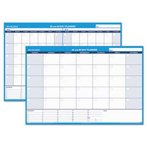 AT-A-GLANCE 30/60-Day Undated Horizontal Erasable Wall Planner, 48 x 32, White/Blue,