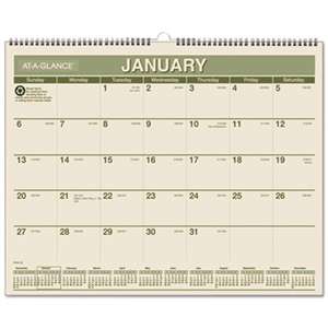 AT-A-GLANCE Recycled Wall Calendar, 15 x 12, 2017