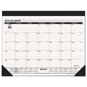AT-A-GLANCE Monthly Refillable Desk Pad, 22 x 17, White, 2017