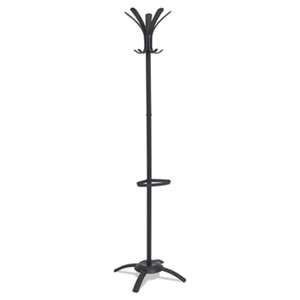 ALBA CLEO Coat Stand, Stand Alone Rack, Ten Knobs, Steel/Plastic, Black