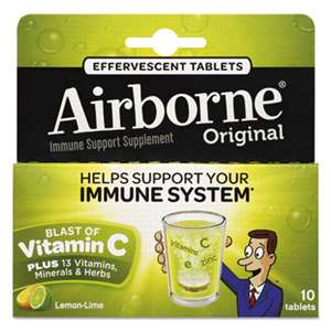 RECKITT BENCKISER Immune Support Effervescent Tablet, Lemon/Lime, 10 Count