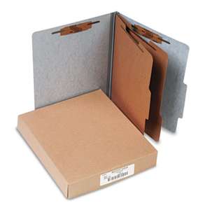 ACCO BRANDS, INC. 20-Pt PRESSTEX Classification Folders, Letter, 6-Section, Gray, 10/Box