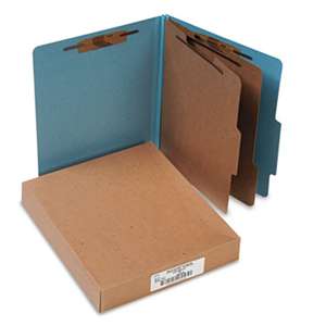 ACCO BRANDS, INC. Pressboard 25-Pt Classification Folders, Letter, 6-Section, Sky Blue, 10/Box