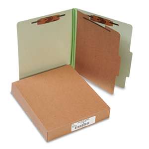 ACCO BRANDS, INC. Pressboard 25-Pt Classification Folders, Letter, 4-Section, Leaf Green, 10/Box