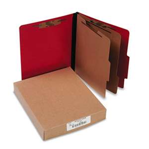 ACCO BRANDS, INC. ColorLife PRESSTEX Classification Folders, Letter, 6-Section, Exec Red, 10/Box