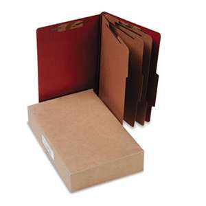 ACCO BRANDS, INC. Pressboard 25-Pt Classification Folders, Legal, 8-Section, Earth Red, 10/Box