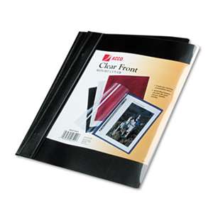 ACCO BRANDS, INC. Vinyl Report Cover, Prong Clip, Ltr, 1/2"Capacity, Clear Cover/Black Back, 10/PK