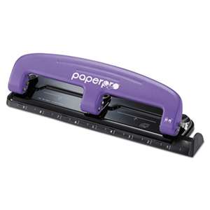 ACCENTRA, INC. inPRESS Three-Hole Punch, 12-Sheet Capacity, Purple/Black