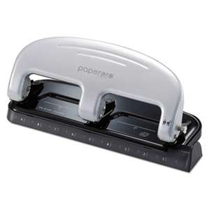 ACCENTRA, INC. inPRESS Three-Hole Punch, 20-Sheet Capacity, Black/Silver