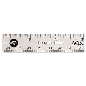 ACME UNITED CORPORATION Stainless Steel Office Ruler With Non Slip Cork Base, 6"