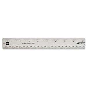 ACME UNITED CORPORATION Stainless Steel Office Ruler With Non Slip Cork Base, 18"