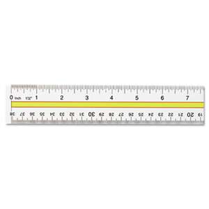 ACME UNITED CORPORATION Acrylic Data Highlight Reading Ruler With Tinted Guide, 15" Clear