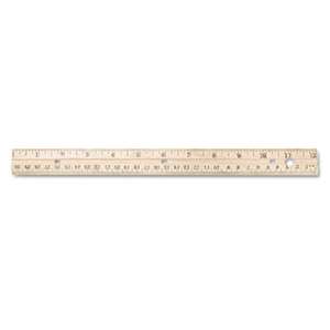 ACME UNITED CORPORATION Hole Punched Wood Ruler English and Metric With Metal Edge, 12"