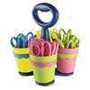 ACME UNITED CORPORATION School Scissors Caddy w/24 Pairs of Kids' Scissors w/Microban, 5" Pointed