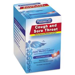 ACME UNITED CORPORATION Cough and Sore Throat, Cherry Menthol Lozenges, 50 Individually Wrapped per Box